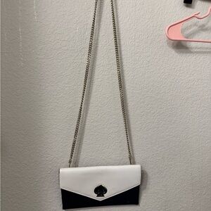 Kate Spade Navy and White Clutch with Chain